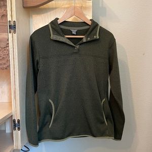 Eddie Bauer Snap Pull Over - Olive Green - Size Small - Like New